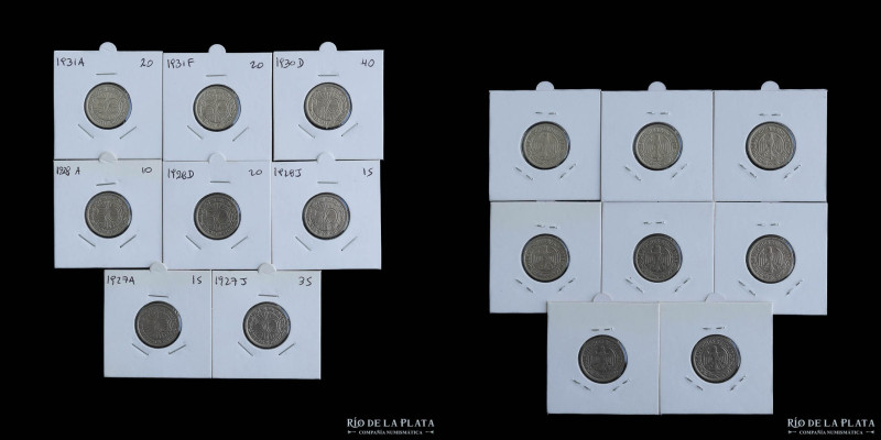 Alemania. Lote x8. Weimar. 50 Pfennig 1927 a 1931. Escasas, incluye: 1927A, 1927...