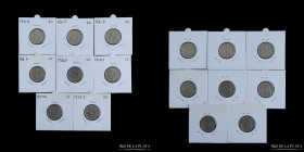 Alemania. Lote x8. Weimar. 50 Pfennig 1927 a 1931. Escasas