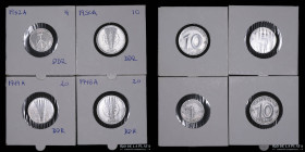 Alemania. Lote x4. 1 a 10 Pfennig. Democratic Republic DDR