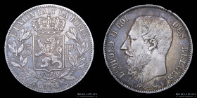 Belgica. Leopold II. 5 Francs 1868. KM24