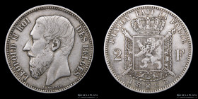 Belgica. Leopold II. 2 Francs 1868. KM30