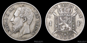 Belgica. Leopold II. 1 Franc 1867. KM28