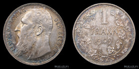 Belgica. Leopold II. 1 Franc 1909. KM57