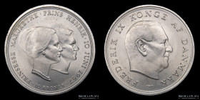 Dinamarca. Federico IX. 10 Kroner 1967. KM856