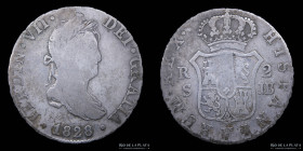 España. Fernando VII. 2 Reales 1828 JB Sevilla. KM460