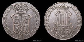 España. Isabel II. 6 Quartos 1840. Cataluña. KM128