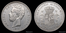 España. Amadeo I. 5 Pesetas 1871. KM666