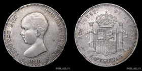 España. Alfonso XIII. 5 Pesetas 1890. KM689