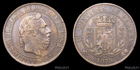 España. Carlos VII Pretendiente. 10 Centimos de Peseta 1875. KM670