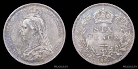 Gran Bretaña. Victoria. 6 Pence 1887. KM760
