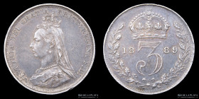 Gran Bretaña. Victoria. 3 Pence 1889. KM758