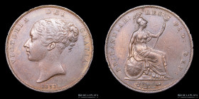 Gran Bretaña. Victoria. One Penny 1853. KM739