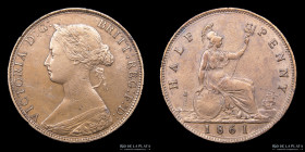 Gran Bretaña. Victoria. Half Penny 1861. KM748