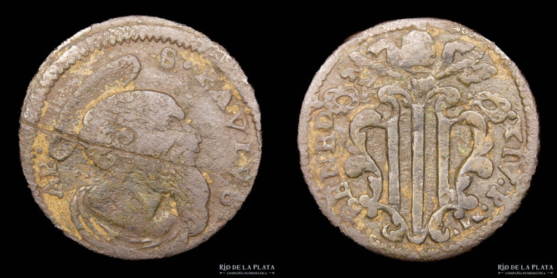 Papal States. Benedict XIV (1740-1758) 1 Quattrino. Gubbio. St. Paul. Cobre; 20....