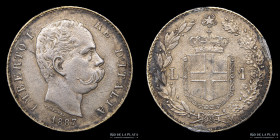 Italia. Umberto I. 1 Lira 1887 M. KM24