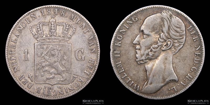 Paises Bajos. Willem II. 1 Gulden 1848. AG.945, 28.0mm; 10.0g KM66 (VF)

Nota:...
