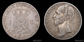 Paises Bajos. Willem II. 1 Gulden 1848. KM66