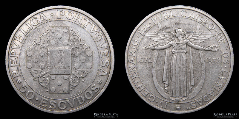 Portugal. 50 Escudos 1972. AG.650; 34.0mm; 18.0g. 400th Anniversary of "Os Lusia...