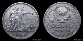Rusia. 1 Rublo 1924 Union Sovietica. KM90.1