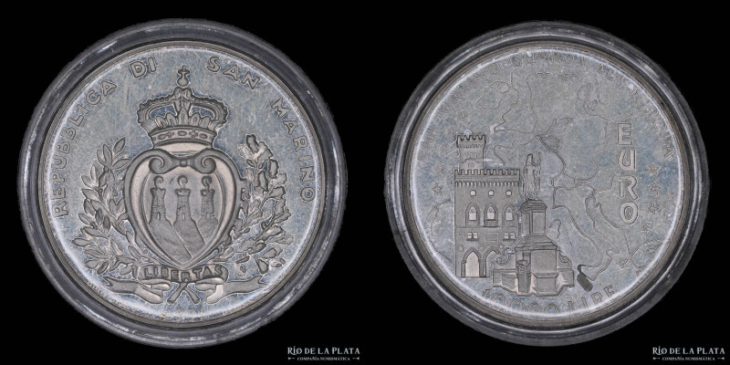 San Marino. 10.000 Lire 1996. AG.835; 32mm; 22g. KM342 (PROOF)

Nota: Todos lo...