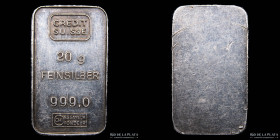 Suiza. Lingote de Plata de 20g. Credit Suisse
