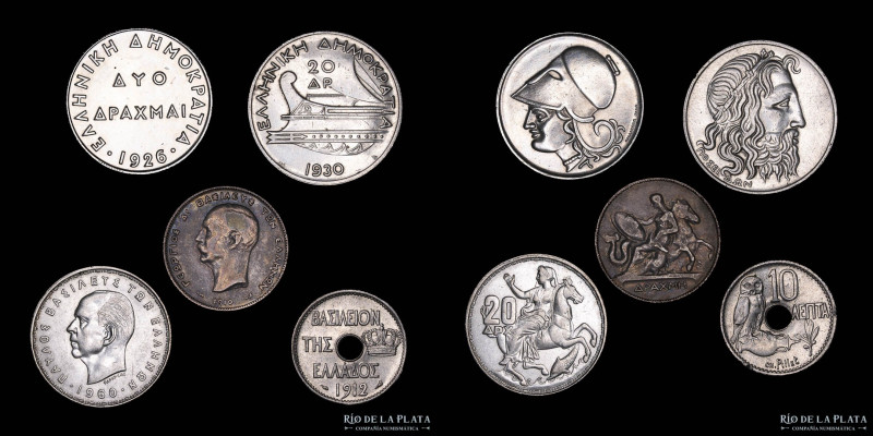 Grecia. Lote x5. Varias denominaciones (1910-1960) (VF/XF)

Nota: Todos los pr...