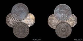 Mundiales. Lote x4. Cobres escasos 1737 a 1875. A estudiar