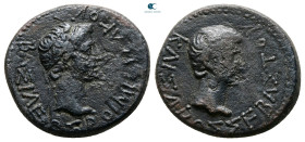 Kings of Thrace. Rhoemetalkes I with Augustus 11 BC-AD 12. Bronze Æ