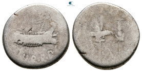 Mark Antony 32-31 BC. Military mint moving with M.Antony. Denarius AR