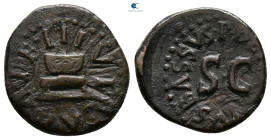 Augustus 27 BC-AD 14. P. Betilienus Bassus, moneyer. Rome. Quadrans Æ