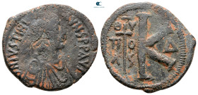 Justinian I AD 527-565. Theoupolis (Antioch). Half Follis or 20 Nummi Æ