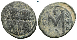 Leo III the "Isaurian", with Constantine V AD 717-741. Constantinople. Follis or 40 Nummi Æ