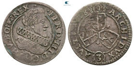 Austria. Glatz (Schlesien). Ferdinand III, als König von Bömen und Ungarn AD 1627-1637. 3 Kreuzer AR 1628