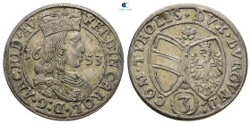 Austria. Hall. Ferdinand Charles Archduke AD 1632-1662. 3 Kreuzer AR 1653