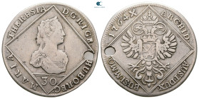 Austria. Prague (Czechia). Maria Theresia AD 1740-1780. Hole.. 30 Kreuzer AR 1764