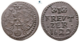 Germany. Amberg. Friedrich V Der Winterkönig  AD 1610-1623. Kipper 1 Kreuzer CU 1622