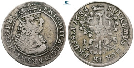 Germany. Brandenburg-Preußen, Königsberg. Friedrich Wilhelm AD 1640-1688. 18 Gröscher AR 1684