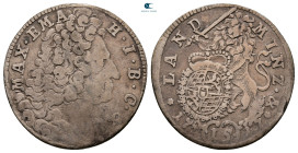Germany. München. Maximilian Emanuel AD 1679-1726. 15 Kreuzer AR 1717