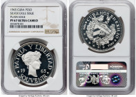 Exile Issue silver Proof Souvenir Peso 1965 PR67 Ultra Cameo NGC, KM-XM5. Plain edge. Struck for the Agency for Cuban Numismatists in exile, this emis...