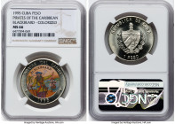 Republic copper-nickel Colorized "Blackbeard" Peso 1995 MS66 NGC, KM472.2. Arabic 1 in denomination. Pirates of the Caribbean series. HID09801242017 ©...