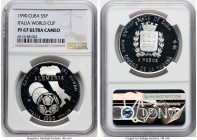 Republic silver Proof "Italia World Cup" 5 Pesos 1990 PR67 Ultra Cameo NGC, Havana mint, KM290.3, Aledon-237. HID09801242017 © 2023 Heritage Auctions ...