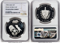 Republic silver Proof "Italia World Cup" 5 Pesos 1990 PR66 Ultra Cameo NGC, Havana mint, KM290.3, Aledon-237. HID09801242017 © 2023 Heritage Auctions ...