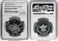 Republic silver Proof "Triumph of the Revolution - 30th Anniversary" 10 Pesos (1 oz) 1987 PR66 Ultra Cameo NGC, Havana mint, KM162. Mintage: 2,000. Th...
