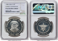 Republic silver Proof "Camilo Cienfuegos" 10 Pesos (1 oz) 1988 PR62 Ultra Cameo NGC, Havana mint, KM229, Aledon-287. Mintage: 5,000. HID09801242017 © ...