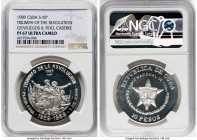 Republic silver Proof "Triumph of the Revolution - 30th Anniversary" 10 Pesos (1 oz) 1989 PR67 Ultra Cameo NGC, Havana mint, KM162. Mintage: 2,000. Th...