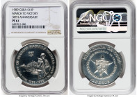 Republic silver Proof "March to Victory - 30th Anniversary of Revolution" 10 Pesos (1 oz) 1989 PR61 NGC, Havana mint, KM164, Aledon-225. Mintage: 2,00...