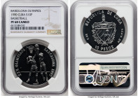 Republic silver Proof "Basketball" 10 Pesos 1990 PR68 Cameo NGC, Havana mint, KM362.1. Barcelona Olympics series. HID09801242017 © 2023 Heritage Aucti...