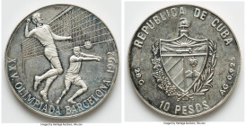 Republic silver Proof "Volleyball" 10 Pesos 1990, Havana mint, KM344.2. Barcelona Olympics series. HID09801242017 © 2023 Heritage Auctions | All Right...