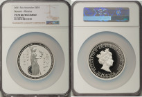 British Administration. Elizabeth II silver Proof "Bonomi Pattern - Minerva" 25 Pounds (5 oz) 2021 PR70 Ultra Cameo NGC, Commonwealth mint, KM-Unl. Mi...