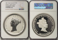 British Administration. Elizabeth II silver Proof "Bonomi Pattern - Victoria" 100 Pounds (1 Kilo) 2021 PR70 Ultra Cameo NGC, Commonwealth mint, KM-Unl...